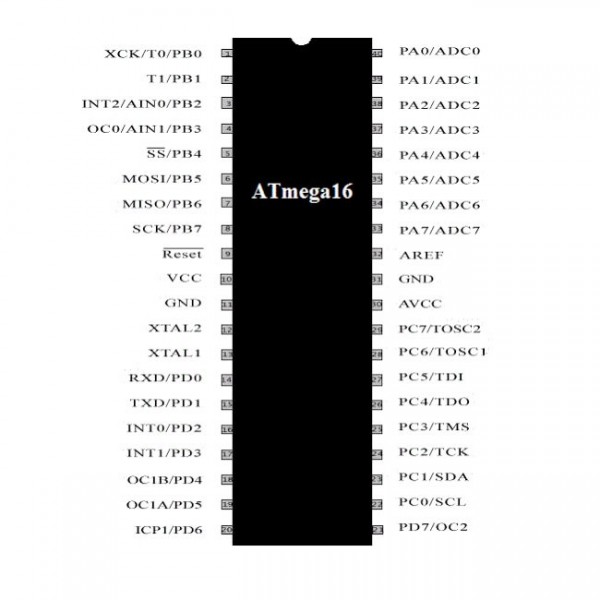 ISP-MC 5V 16K Flash 16MHz DIP40 - PCATMEGA16-16PU