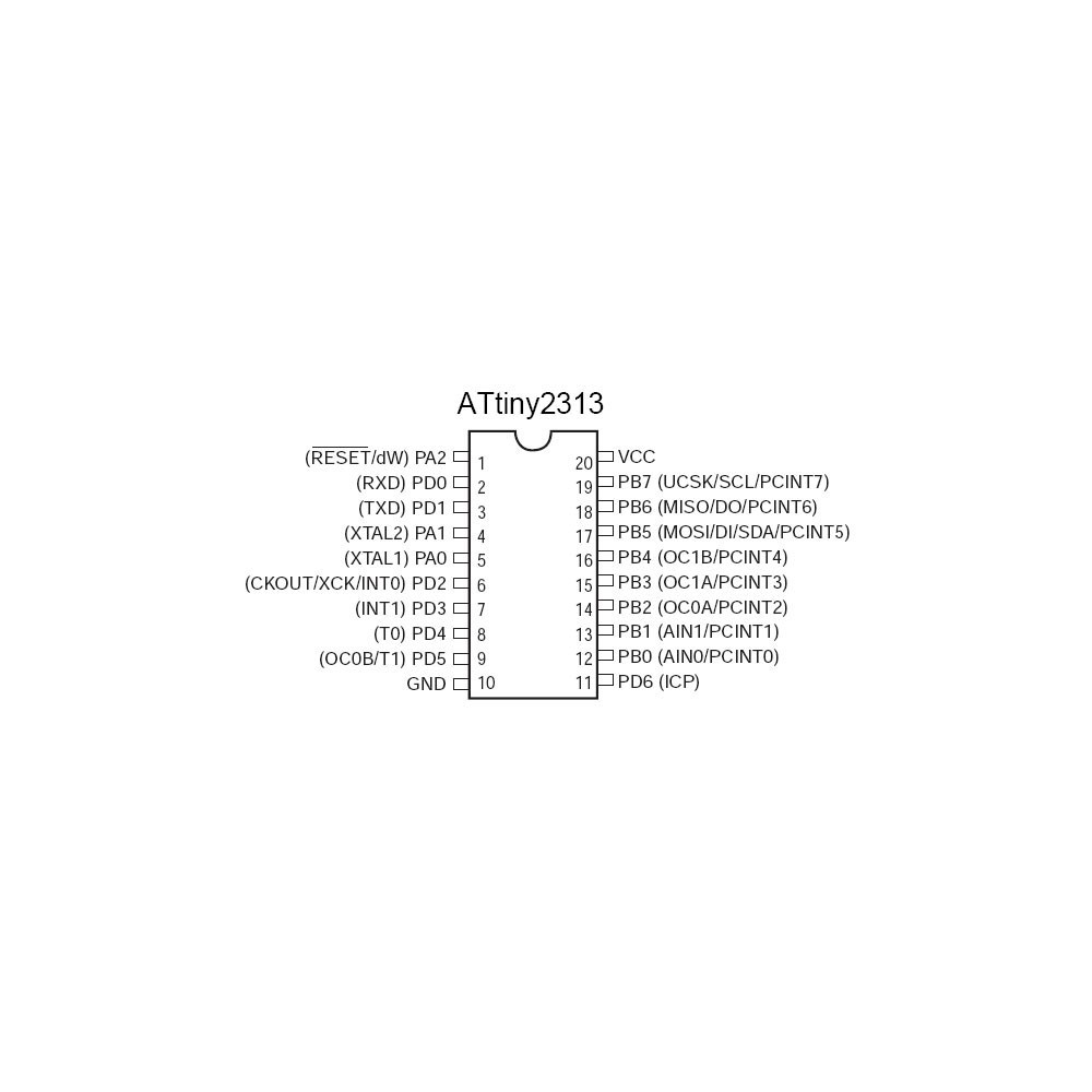 ISP-MC 5V 2K-Flash 20MHz SOL20 - PCATTINY2313-20SU