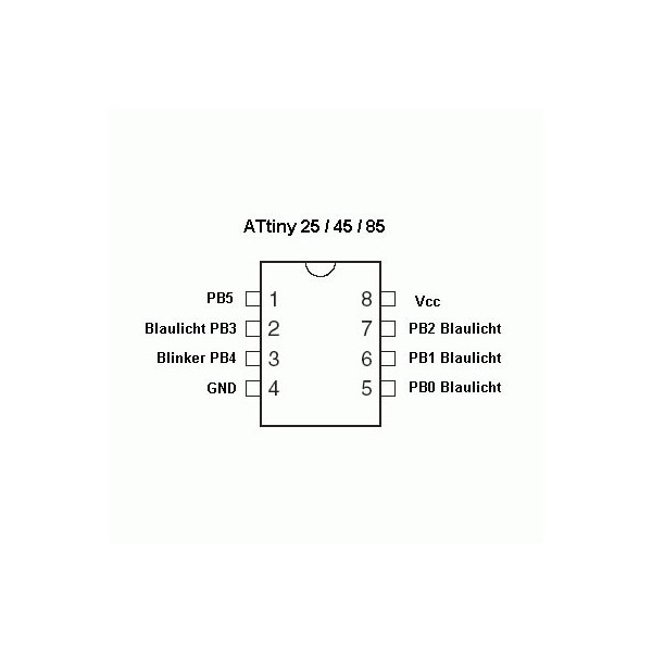 ISP-MC2,7-5,5V 2K-FLAS 20MHz dip08 - PCATTINY25-20PU