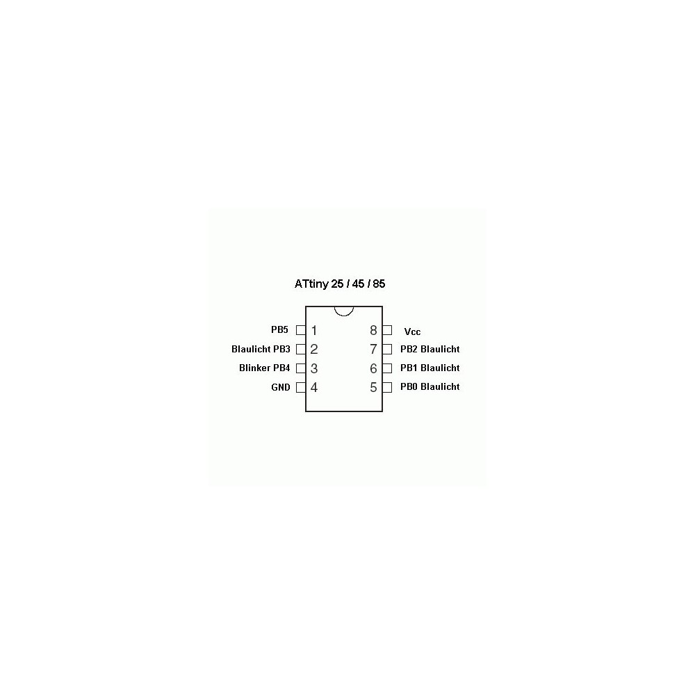 ISP-MC2,7-5,5V 2K-FLAS 20MHz dip08 - PCATTINY25-20PU