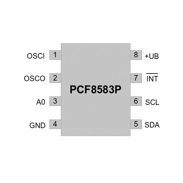 IC Clock/Calendar 240B-RAM DIP8 - PCPCF8583