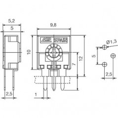 Trimer pot. PT10LH  1M