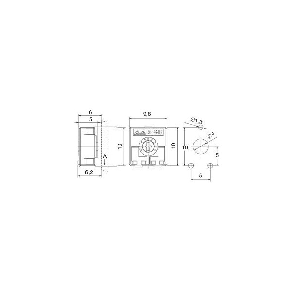 Trimer pot. PT10LV  100 - POTR10LV-100