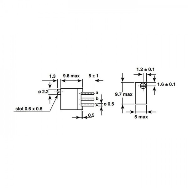 Trimer pot.  64W  100 - POTR64W-100