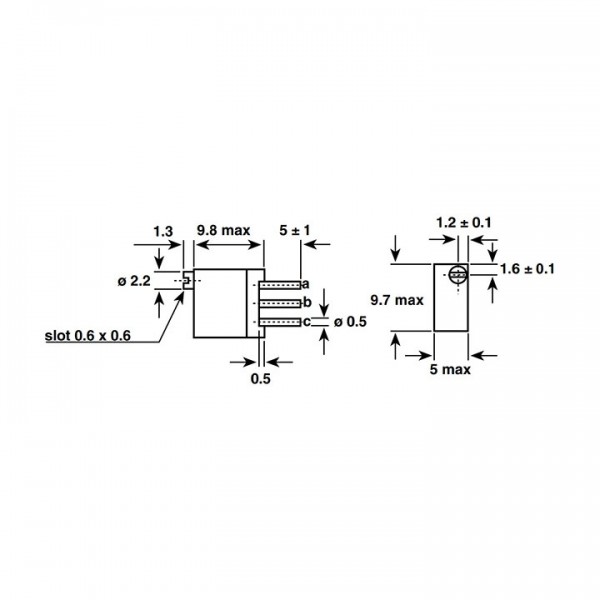 Trimer pot.  64W  20R - POTR64W-25