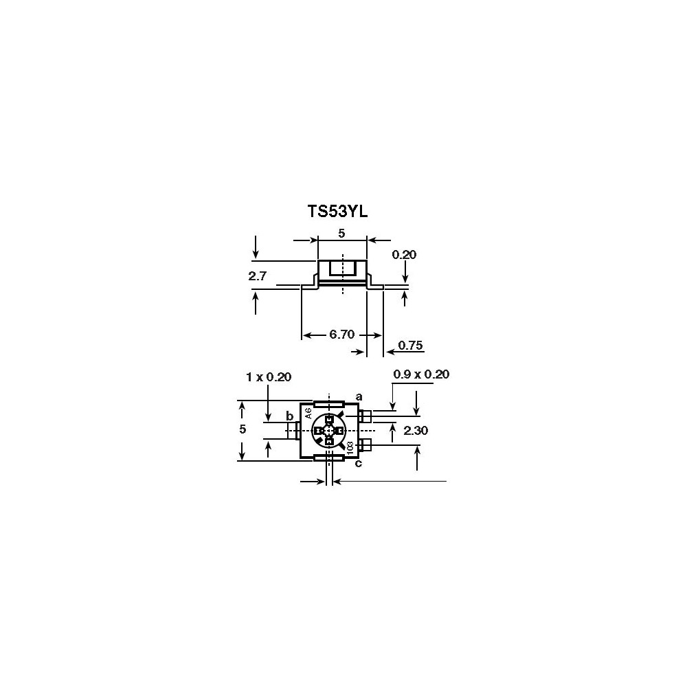 Trimer SMD 4,7K ,TS53YL 0,2W - POTRSMD-4.7K