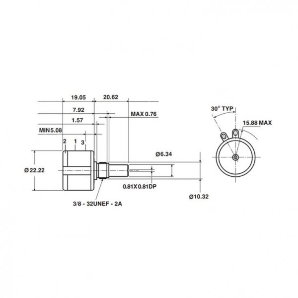 Viseobrtni poten. 2W 534- 5K ,VISHAY - POVI-5K