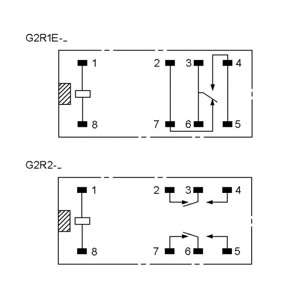 Relej G2R-2 24V (6V, 5A, 2x M+R) 68 R - REL-G2R2-6