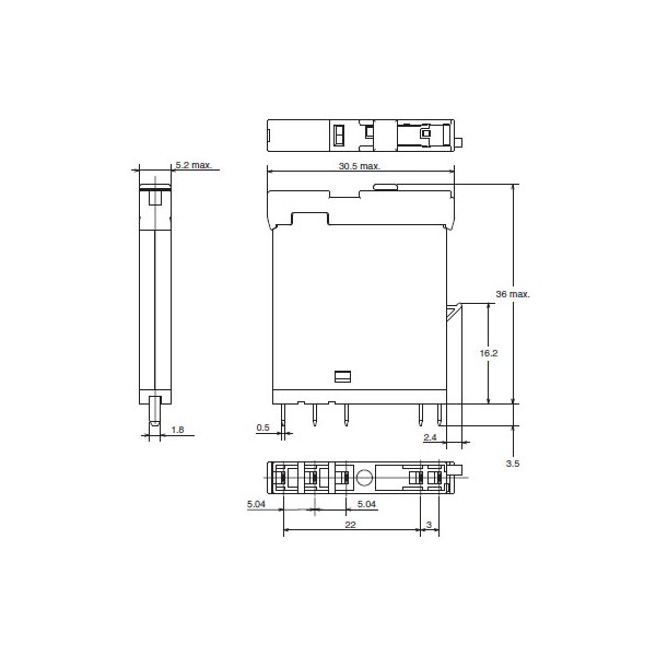 Rele G2RV-1-S-G 21VDC  OMRON - RELG2RV1SG21