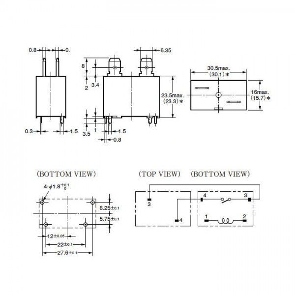 Relej 12VDC  20A 250V - RELG4A1AE-12