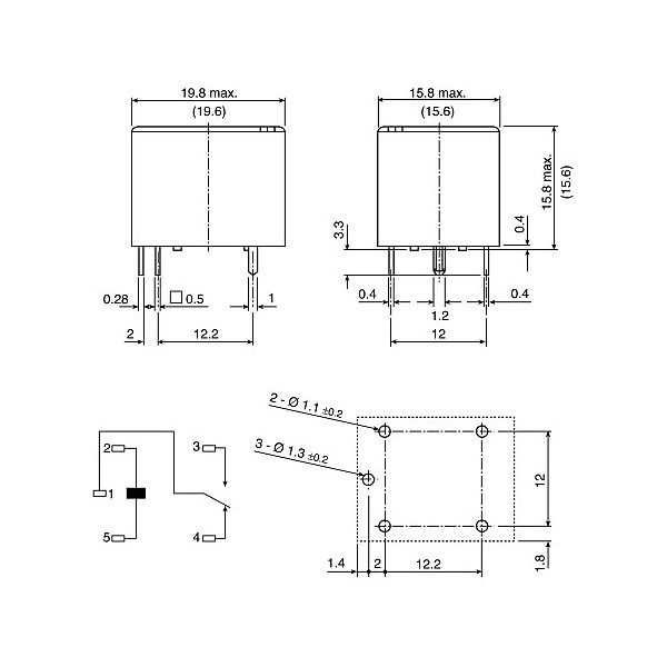Rele G5LE-12-1, 12V DC,10A,1xM+R - REL-G5LE12