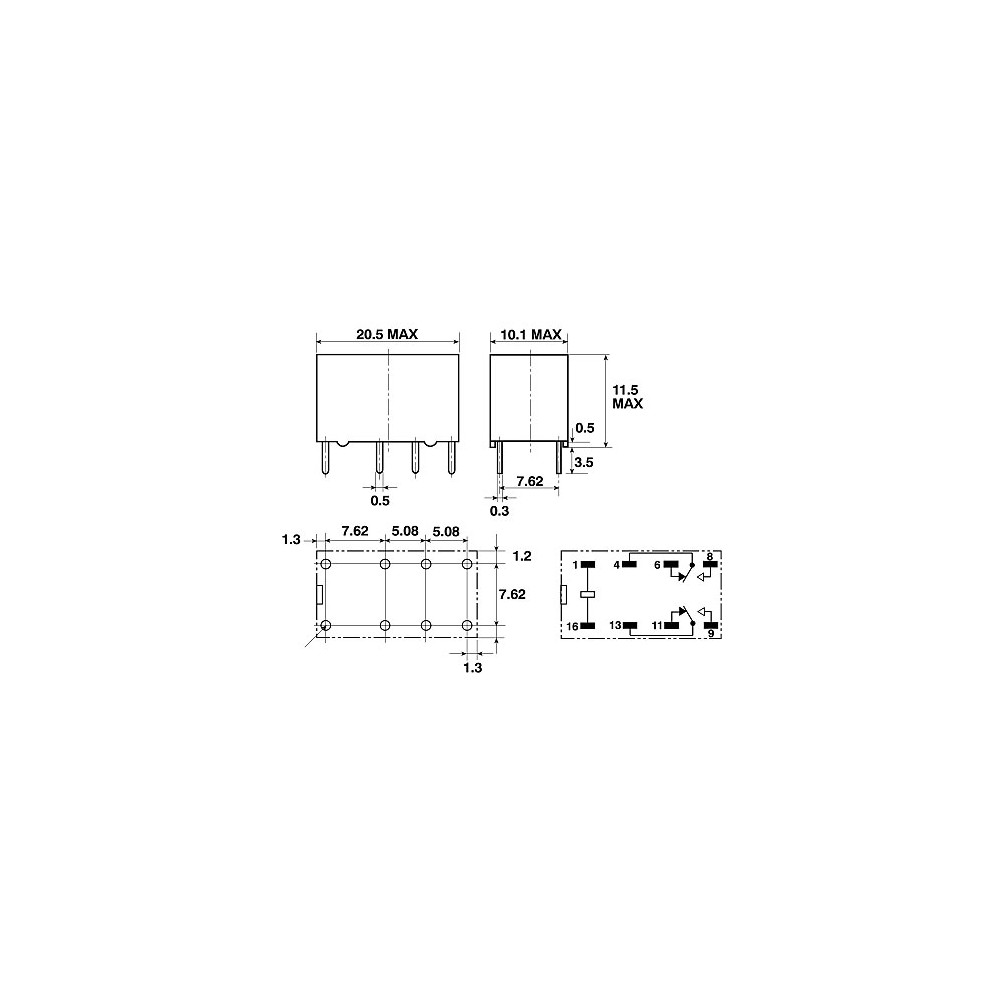 Relej G5V2-12H1 (12V, 2A, 2xM+R) - RELG5V2-12H1
