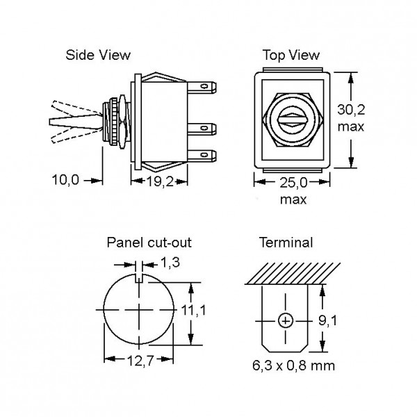 Prek.kip fi=12mm 2xOn-Off 250VAC 16A, C1750HOSW - PREKK16X2