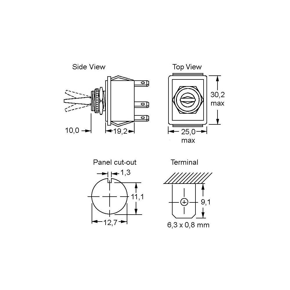 Prek.kip fi=12mm 2xOn-Off 250VAC 16A, C1750HOSW - PREKK16X2